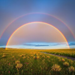 rainbow over the field