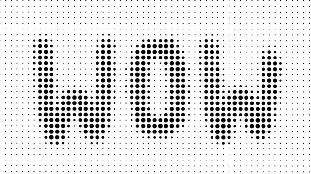 Wow Text With Halftone Dot Circles Animation
