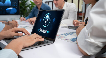 Backup Storage Data Internet Technology Business concept. Database storage cloud technology file...
