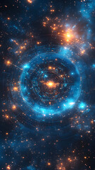 Obraz premium Cosmic Vortex: A Spiral Galaxy in Deep Space