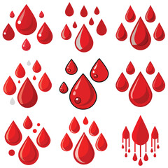 Blood drips vector illustration isolated on white background.