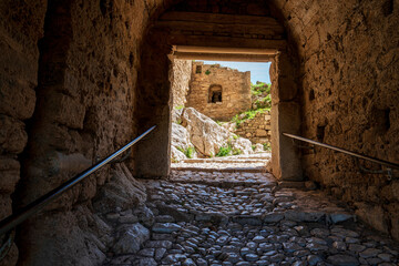 Stone tunnel exit at Akrokorinthos fortress