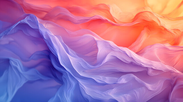 Abstract Flowing Fabric in Gradient Colors