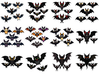 Bats vector illustration isolated on white background.