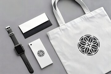  Teal Product Mockup Set with Watch and Badge