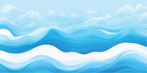 Abstract Aquamarine Ocean Wave Layer with White Water Streaks &ndash; Soft Background for Modern Web Design and Presentations. Abstract Texture for Clean Layouts and Banner Design
