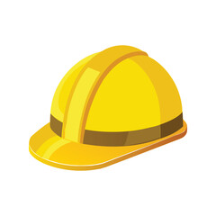 Yellow hard hat vector illustration. Safety helmet icon for construction, worker protection, and tools

