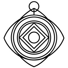 Fototapeta premium Geometric Rings Line Art Design