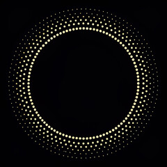 Minimalist Gold Dotted Circular Frame on Black Background – Modern Abstract Design


