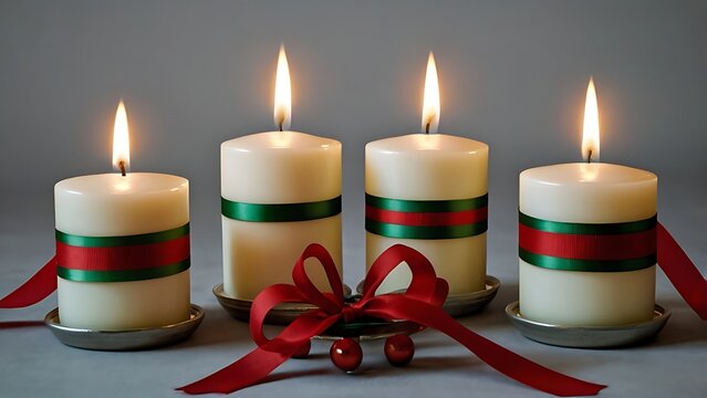 christmas candles and red candles