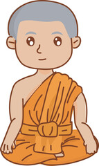 meditating buddha statue vector illustration for Buddhist content, monk training, or kid learning design