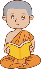 two-hand gesture buddha vector illustration for Buddhist content, monk training, or kid learning design