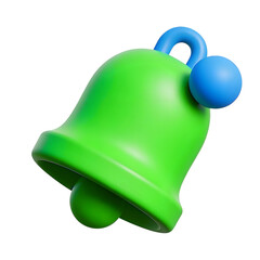 Realistic 3D Rendering of a Ringing Bell Isolated on Transparent