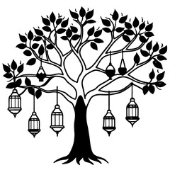 Enchanted Tree with Glowing Lanterns