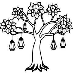 Enchanted Tree with Glowing Lanterns