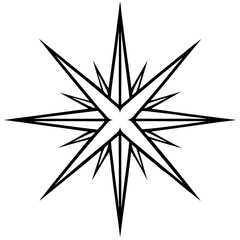 Obraz premium Blazing Star Vector | Generative AI & Linocut Silhouette Design for Microstock