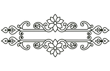 Ornamental black Frame Design with Symmetrical Floral Patterns and Decorative Style