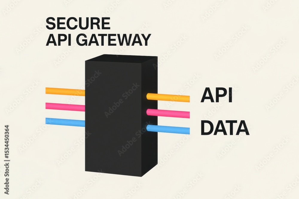 Poster Visual Representation of a Secure API Gateway with Data Flow