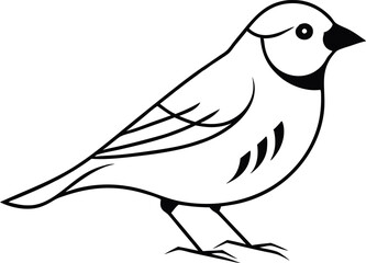 Obraz premium Goldfinch Bird Line Drawing Illustration