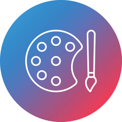 Color Palette Line Gradient Circle Background Icon