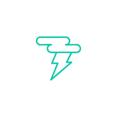 Lightning with cloud icon logo flat vector design