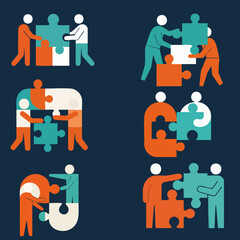 Teamwork Puzzle People