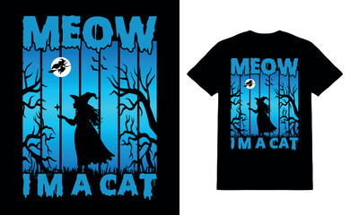 Meow i' m a cat T-shirt vector design