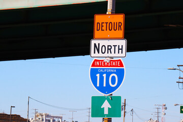 Los Angeles, California: Road Sign for Interstate 110 North 