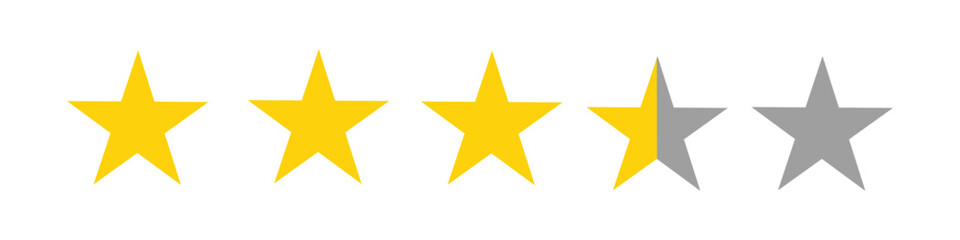 Obraz premium 3.5-star review icon, 3.5-star ratings icon, vector 