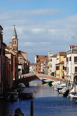 Old canals and streets in Chioggia, Italy