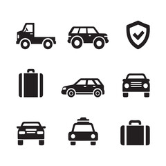 transport icons set