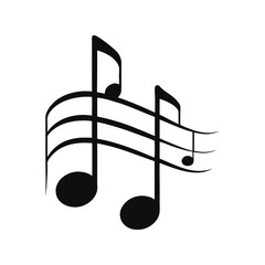 Music Note Silhouette Clipart Vector Illustration &ndash; Musical Symbol Icon, Black Melody Sign, Song Graphic Art