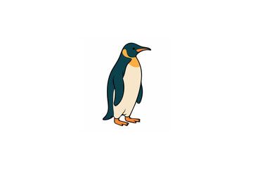 Fototapeta premium Penguin Color vector on white background.01