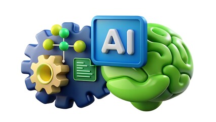 Artificial intelligence concept depicting brain function and technological advancement
