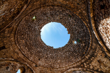 Ruined Ottoman dome open to the sky