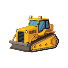 Bulldozer Clipart Vector Illustration – Construction Vehicle Icon, Heavy Equipment, Industrial Machine Graphic