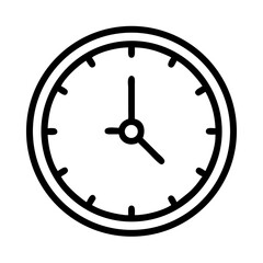 Clock Silhouette Icon – Round Wall Time Vector, Minimal Hour Watch Symbol, Black and White Analog Clock Clipart, Office Timer Graphic, Simple Timepiece Illustration for Scheduling Design

