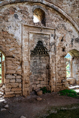 Interior mihrab of ruined Ottoman mosque