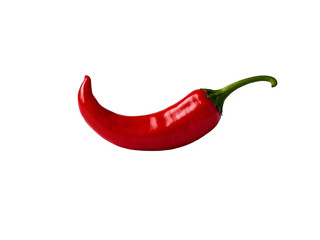 Isolated Bright Red Chili Pepper Against A Transparent Black Background