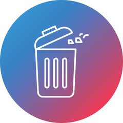 Trash Line Gradient Circle Background Icon