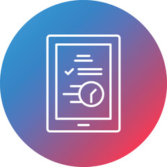 Graphic Tablet Line Gradient Circle Background Icon