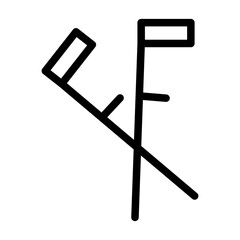 crutch line icon