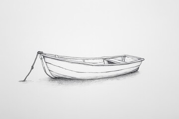 Simple pencil sketch of a small wooden boat