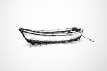 Hand-drawn sketch of a small boat