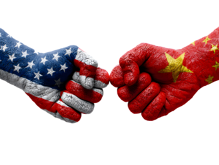 USA China Geopolitical Rivalry and Trade Relations with Transparent Background