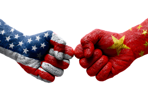 USA China Geopolitical Rivalry and Trade Relations with Transparent Background