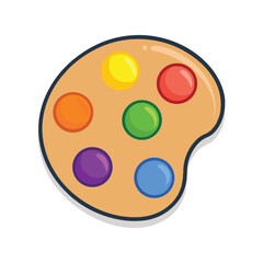 Fototapeta premium Paint Palette Vector Illustration – Artist Tool Icon, Color Mixing Board, Art Supply, Creative Drawing Graphic