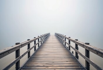 Fototapeta premium Wooden Pier Extending into the Mist.