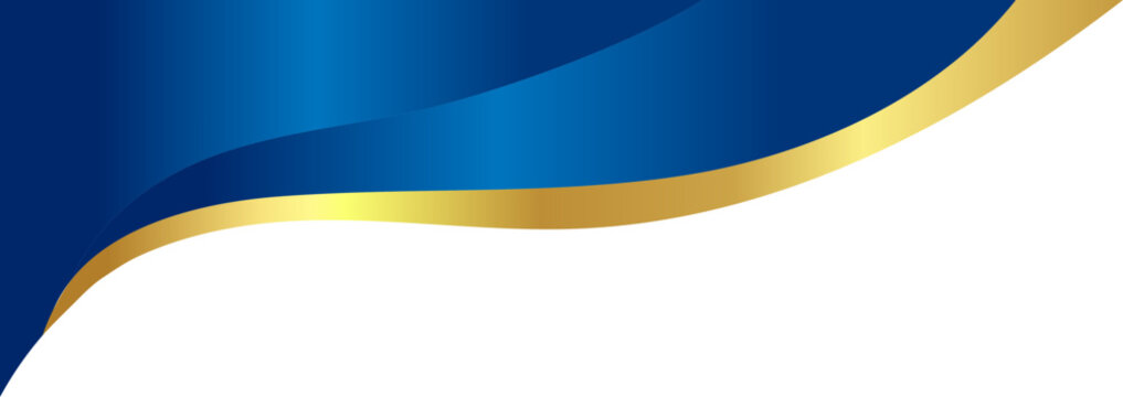 gold accent with blue curve vector design for traditional Thai border ornament, cultural frame or vintage decoration