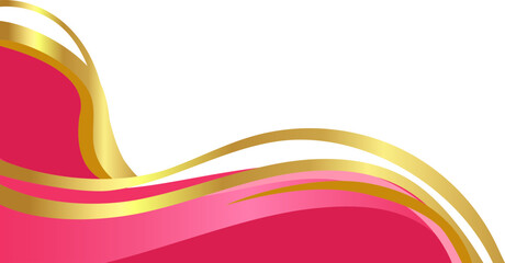 hot pink gold thai corner vector design for traditional Thai border ornament, cultural frame or vintage decoration